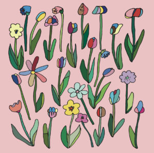 Glassbrikke Blomstereng