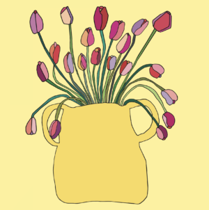 Glassbrikke Tulipaner